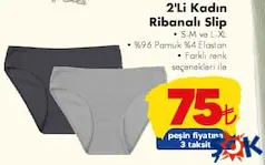 2'Lİ KADIN RİBANALI SLİP fiyat ve kampanya bilgisi